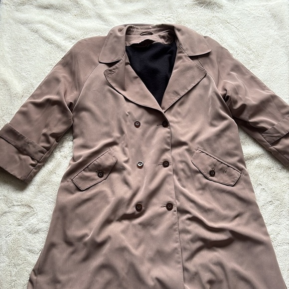 Vintage Taupe Sequance Blazer Jacket with Cropped Sleeves & Shoulder Pads - Picture 3 of 10